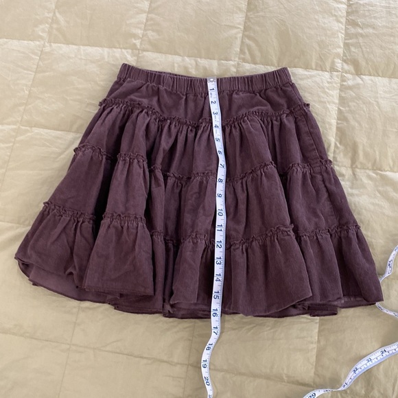 Garnet Hill brown corduroy tiered ruffle circle skirt size 8 - Picture 3 of 6